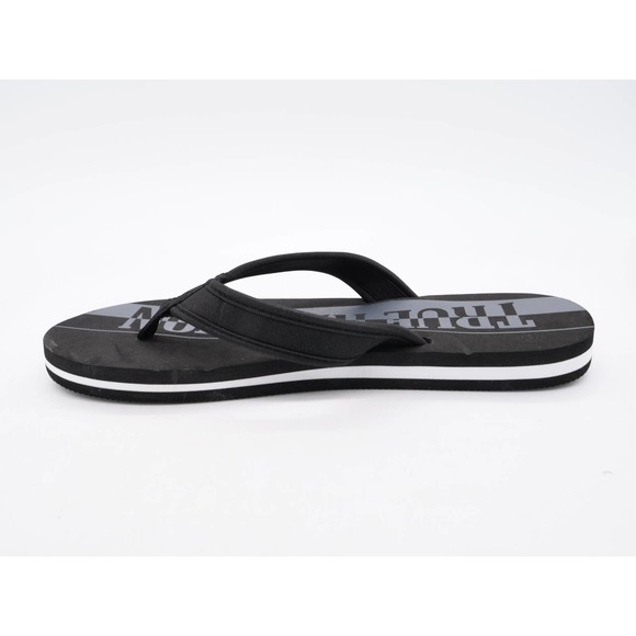True Religion Sandals Mens 12 Austeen Black & White Thongs Flip Flops Slip On - Picture 5 of 9
